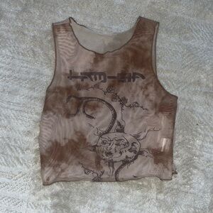 I am Gia mesh tank top
